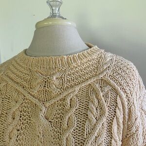 90’s Eddie Bauer Cable Knit Sweater in Cream 100% cotton